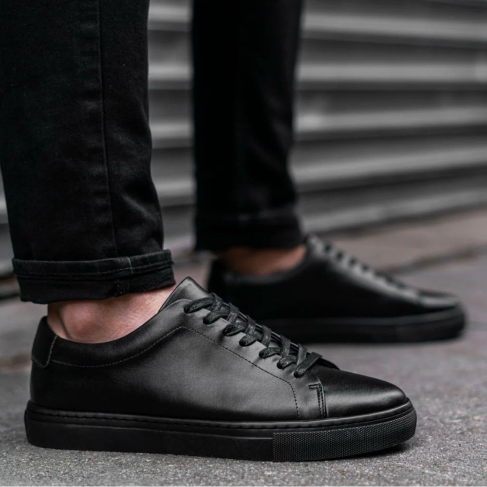 Brand New Thursday Boot Company Black Leather Sneakers Encore - Picture 9 of 10